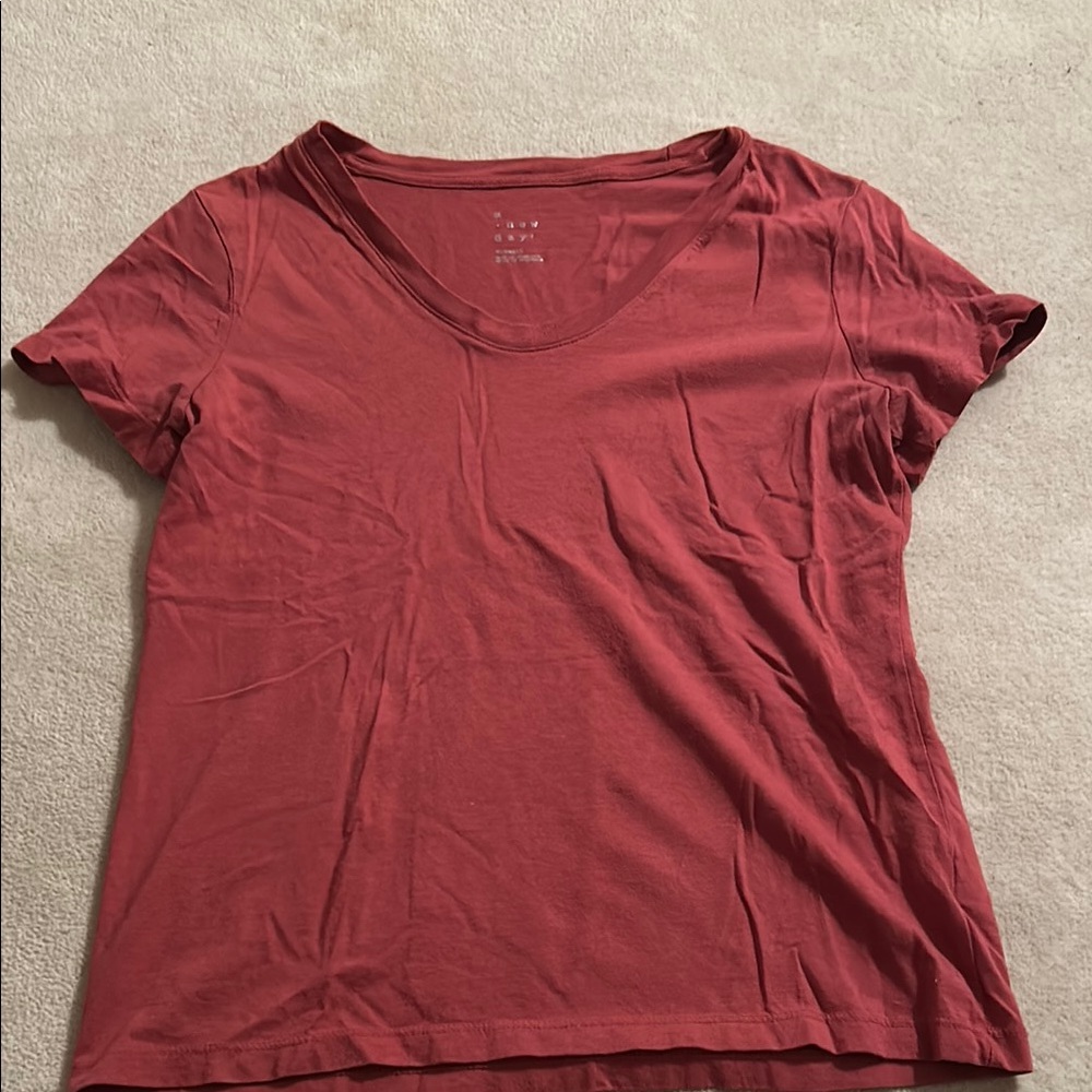 Women's Red V-Neck T-Shirt